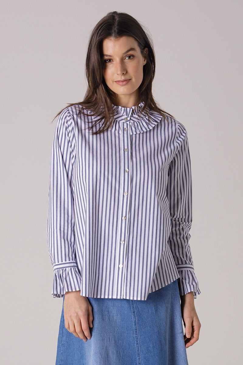 Frilled Stripe Shirt