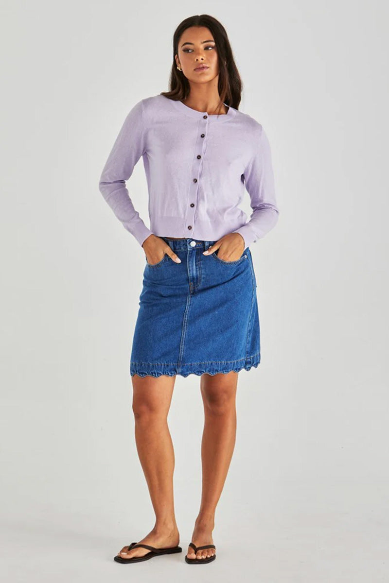 Vale Scalloped Denim Skirt