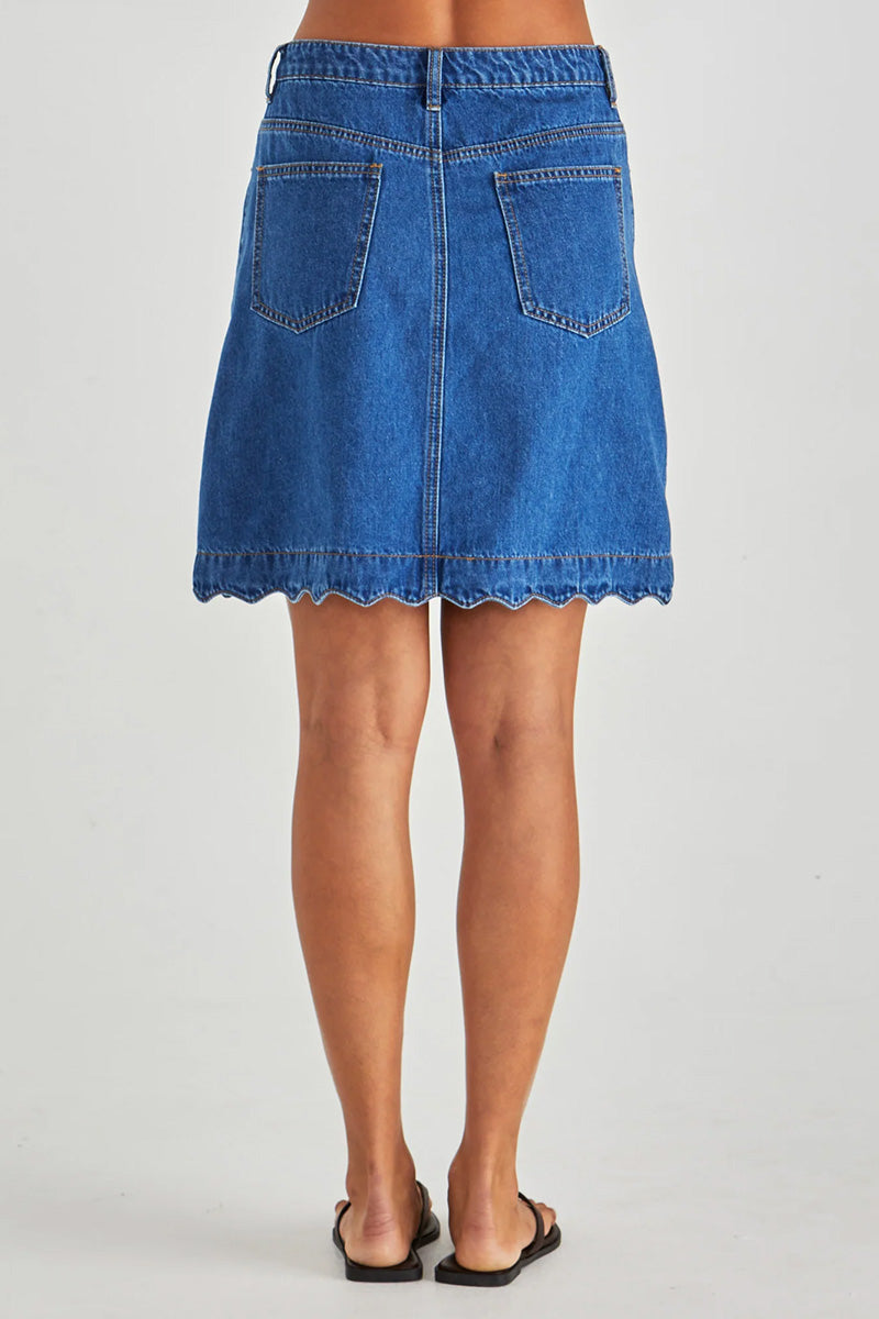 Vale Scalloped Denim Skirt