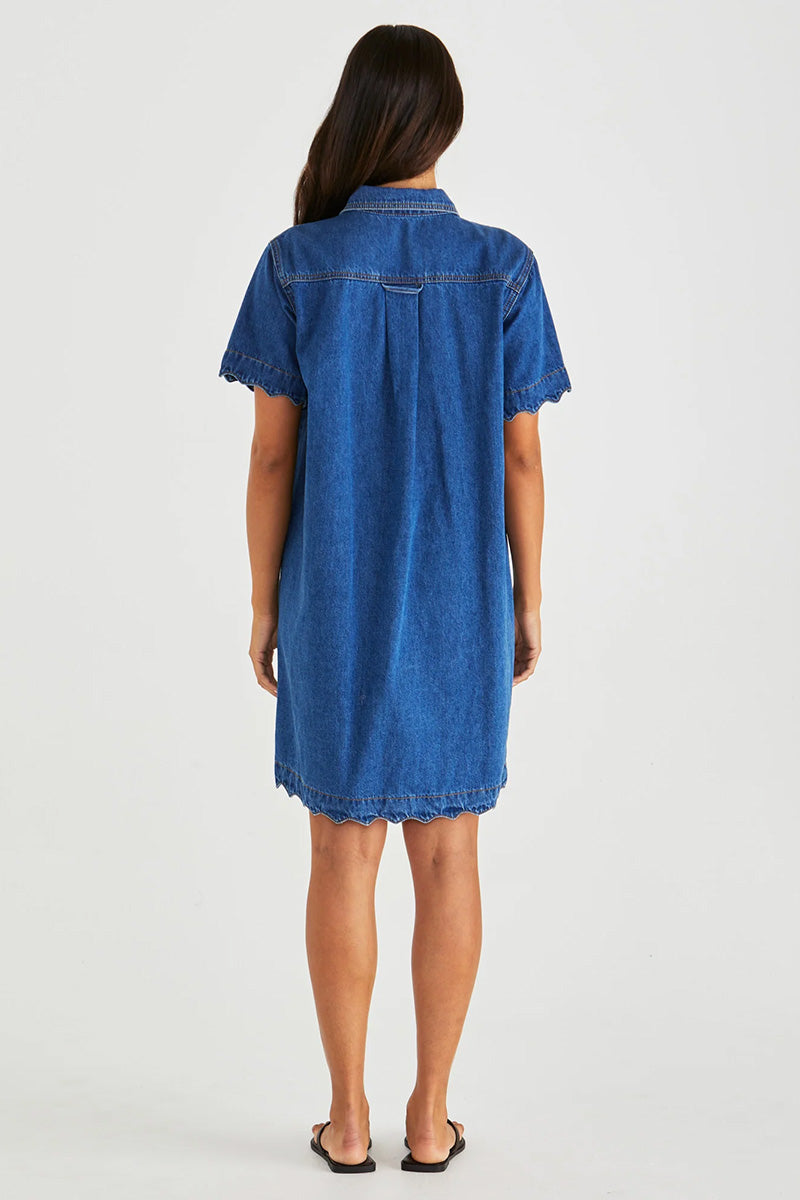 Vale Scalloped Denim Dress