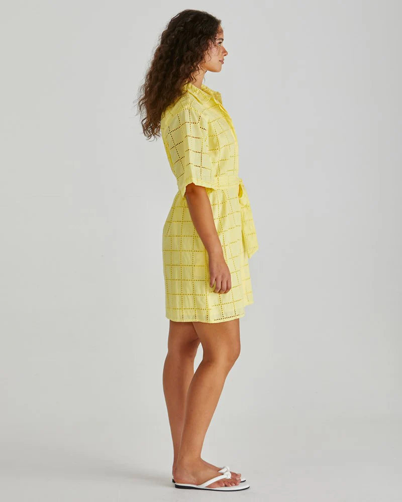HELMI BRODERIE SHIRT DRESS