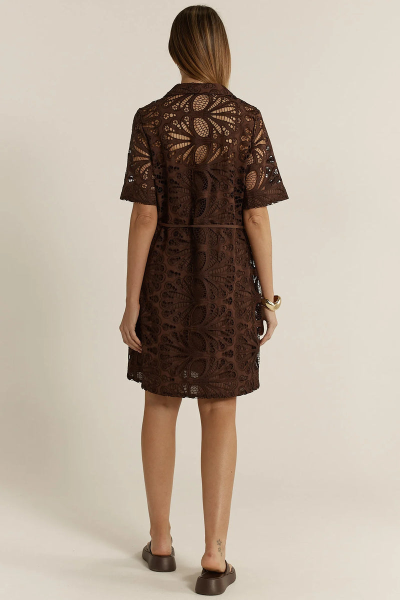 ELARA BRODERIE SHIRT DRESS