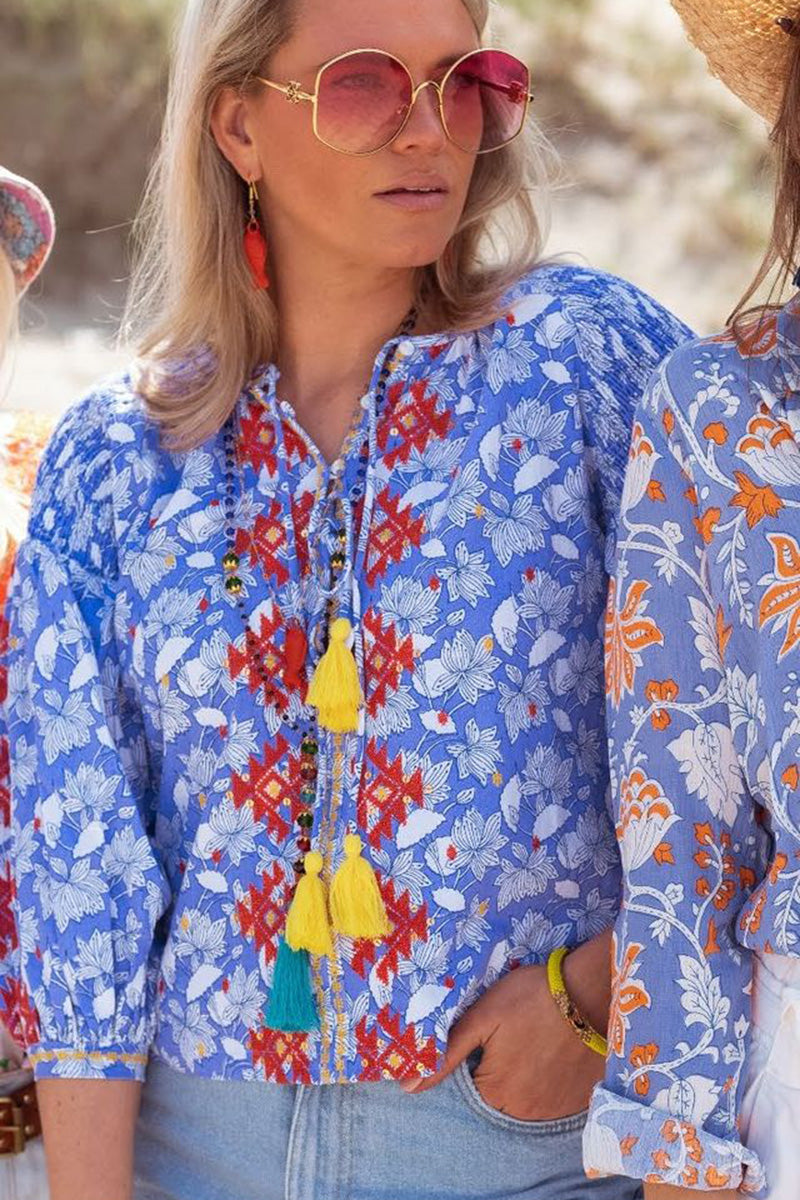 Lila Print Blouse