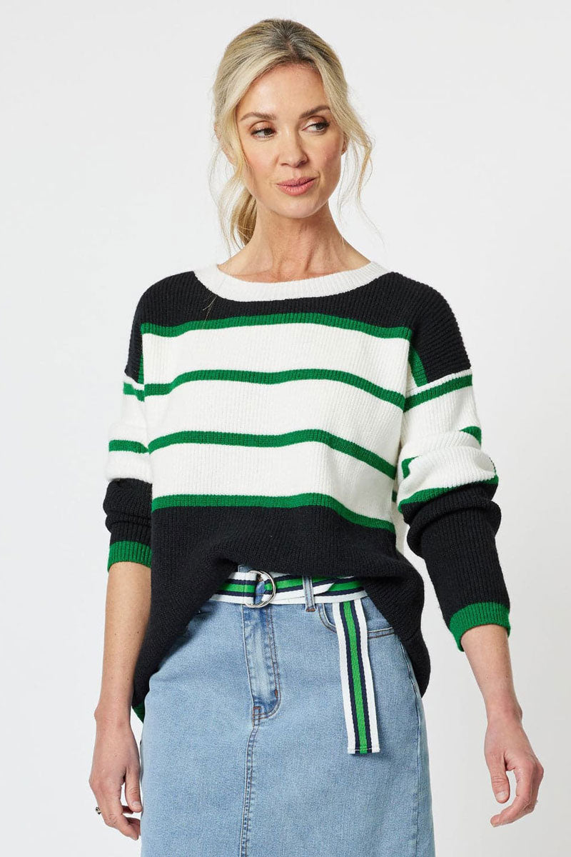 Chunky Stripe Rib Knit Jumper