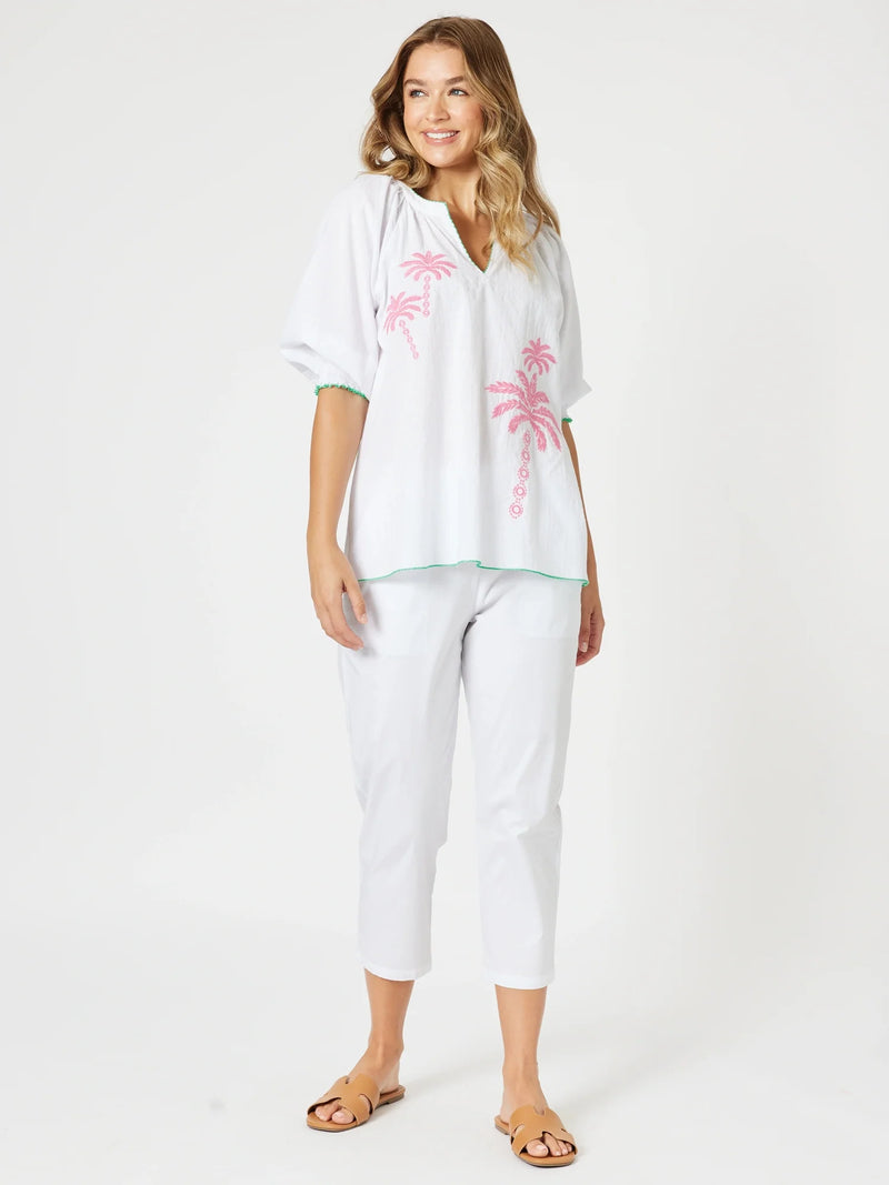 Pina Colada Embroidered Top