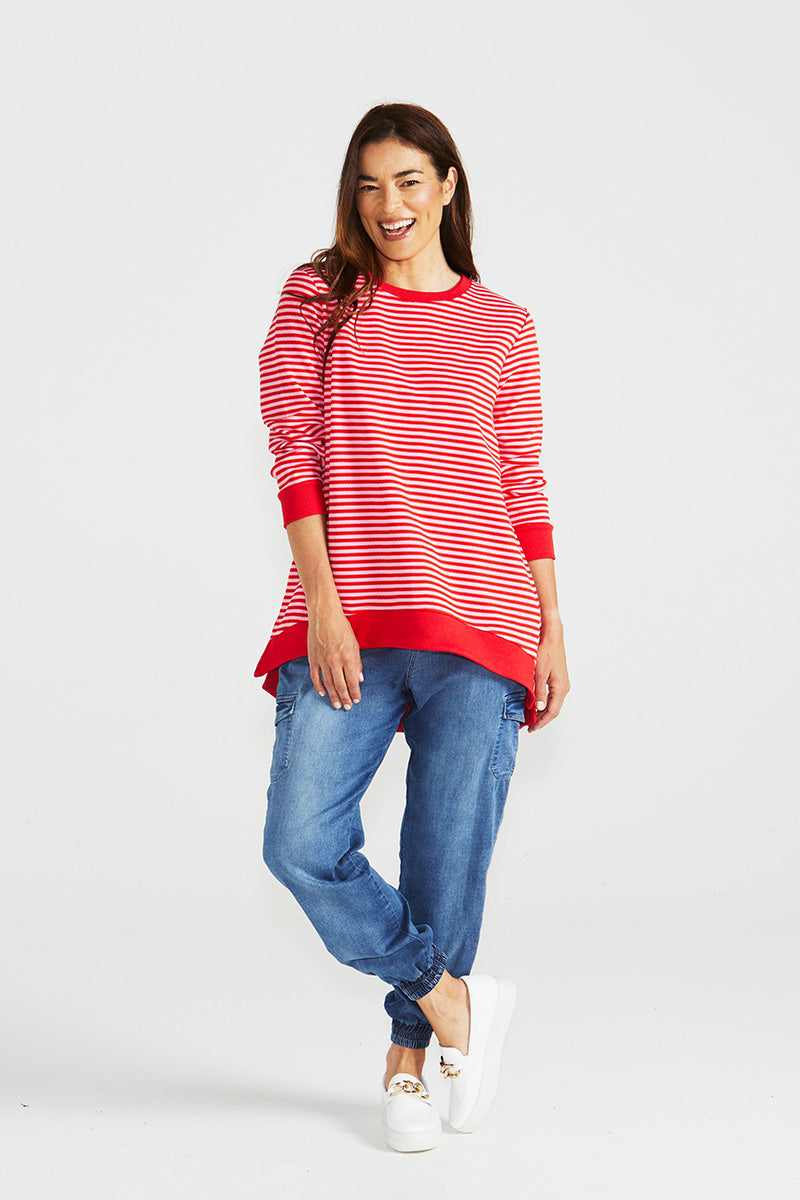 Courtney Cherry Stripe Jumper