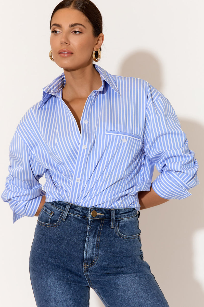 Kira Oversized Poplin Stripe Shirt