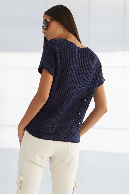 Cora Knit Short Sleeves Sweater