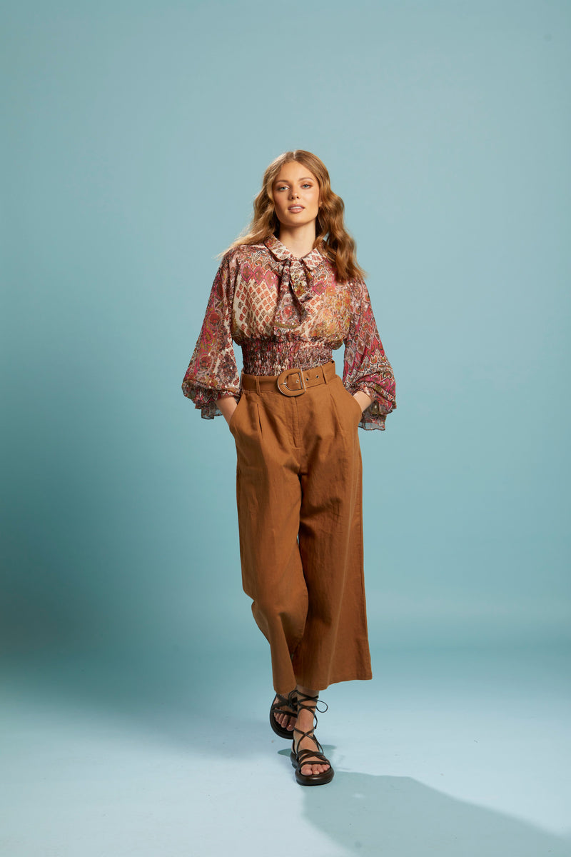Exhale Belted Wide Leg Pant