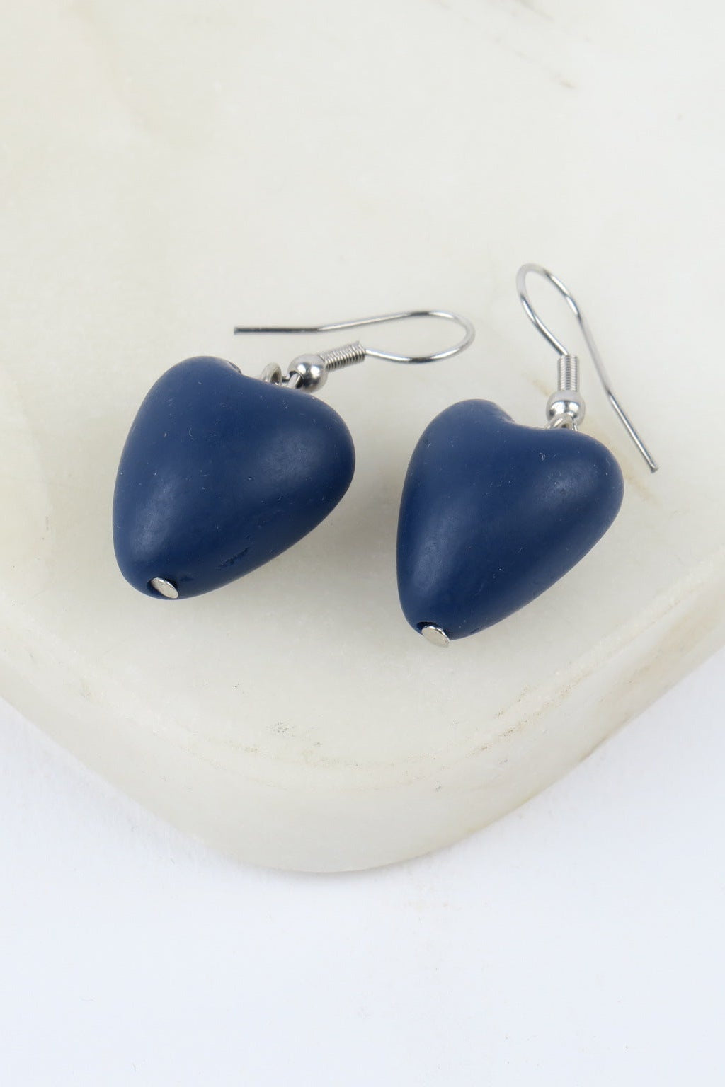Earrings Heart Navy