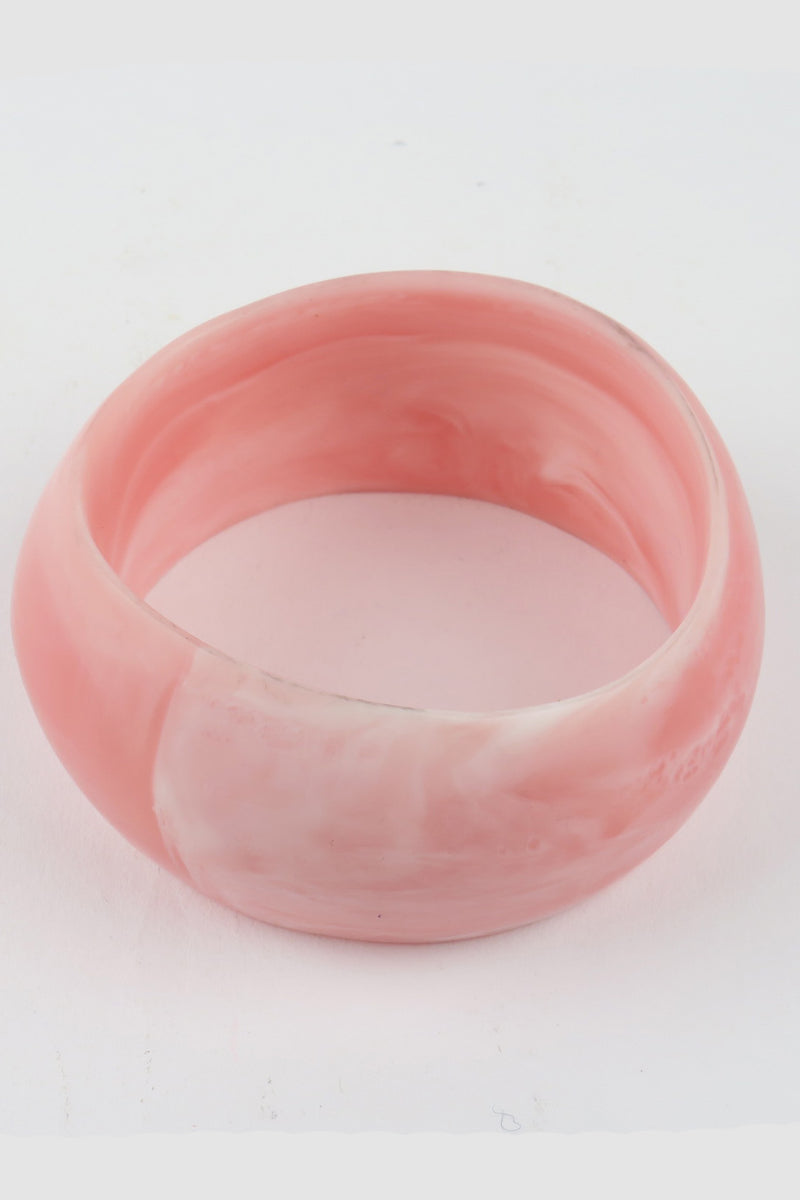 Resin Bangle Peach Marble L