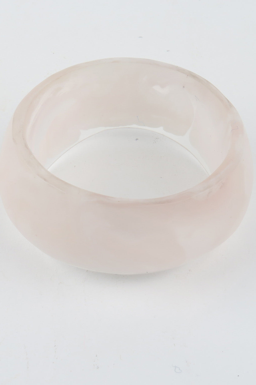 Resin Bangle White Marble Clear L