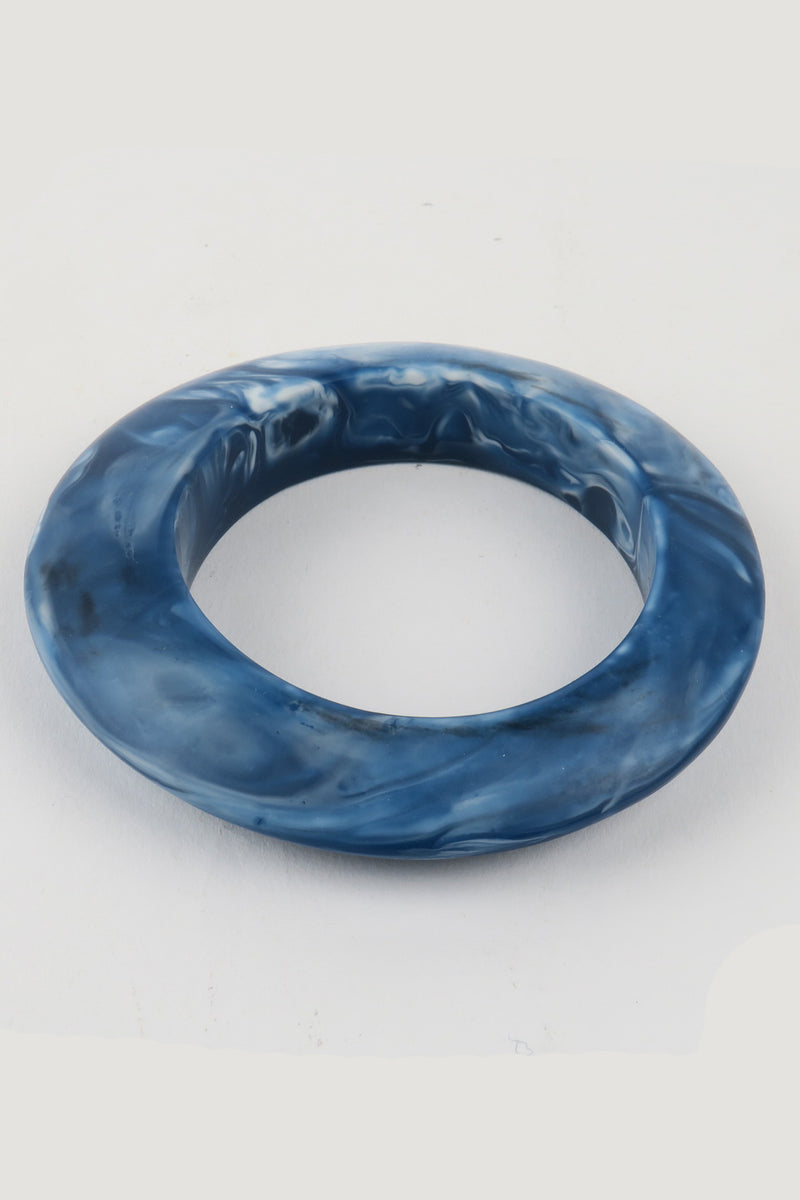 Resin Bangle Navy Marble M