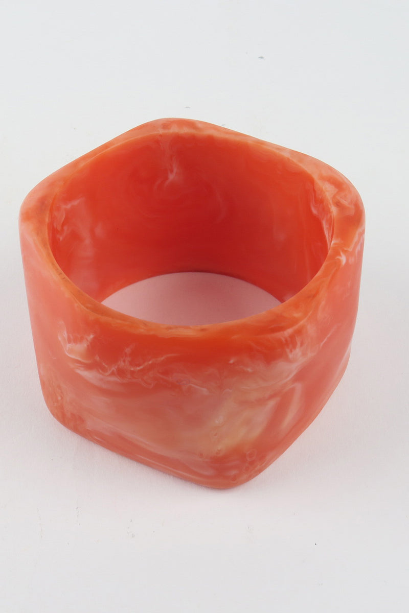 Resin Bangle Orange marble XL