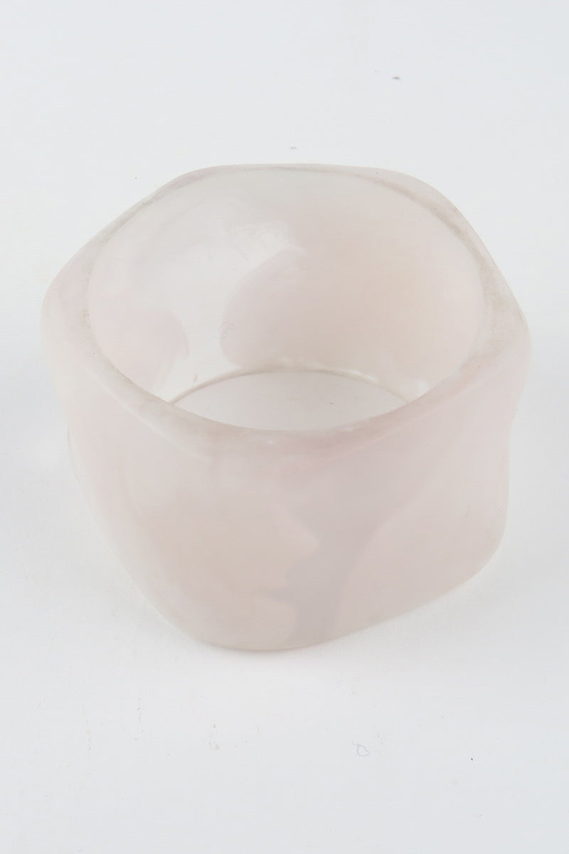 Resin Bangle White Marble ClearXL