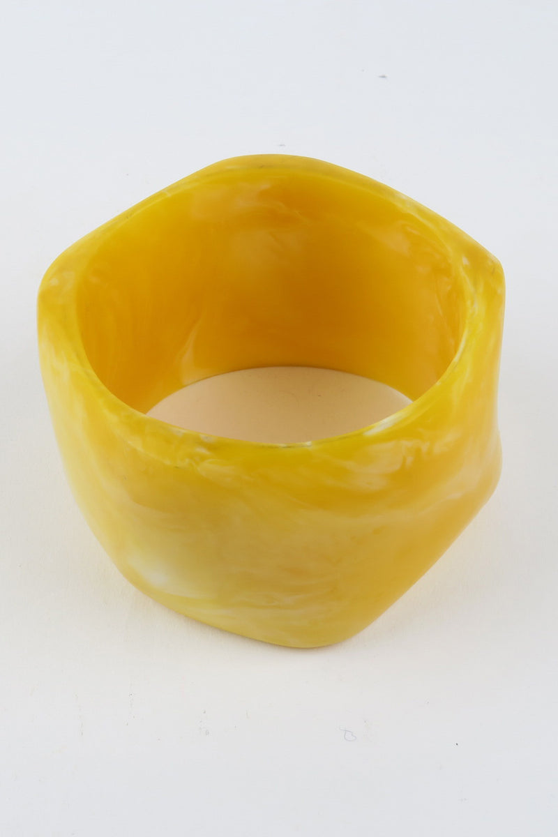 Resin Bangle Yellow Marble XL