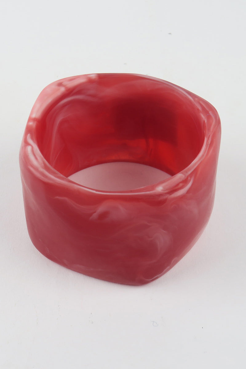 Resin Bangle Red Marble Clear XL