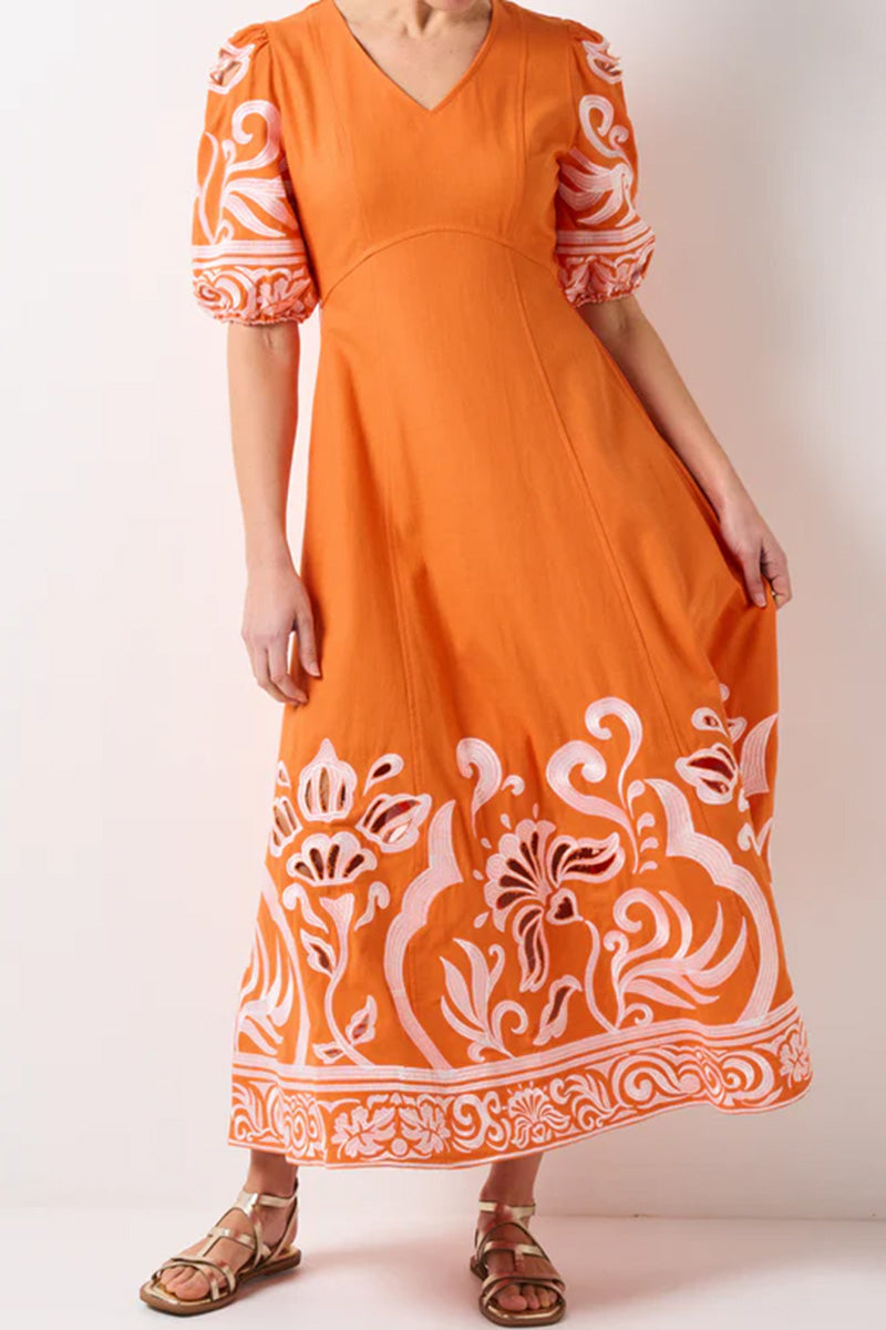 SANTORINI DRESS TANGARINE