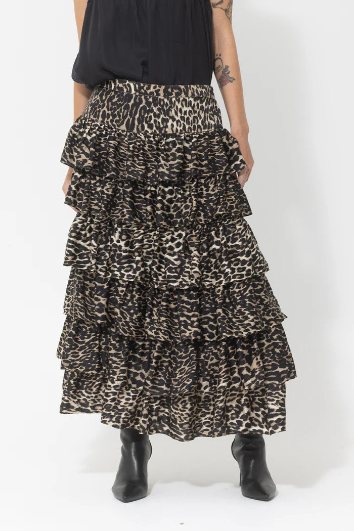 Leopard Print Layer Skirt