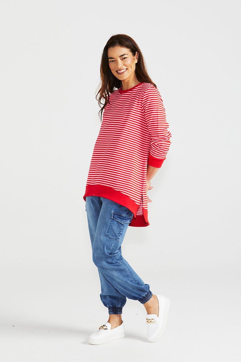 Courtney Cherry Stripe Jumper