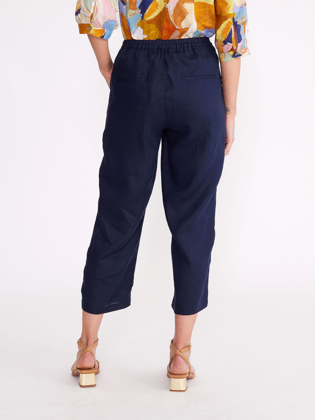 WASHER LINEN CROPPED PANT