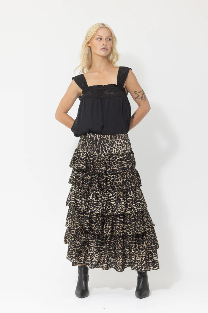 Leopard Print Layer Skirt