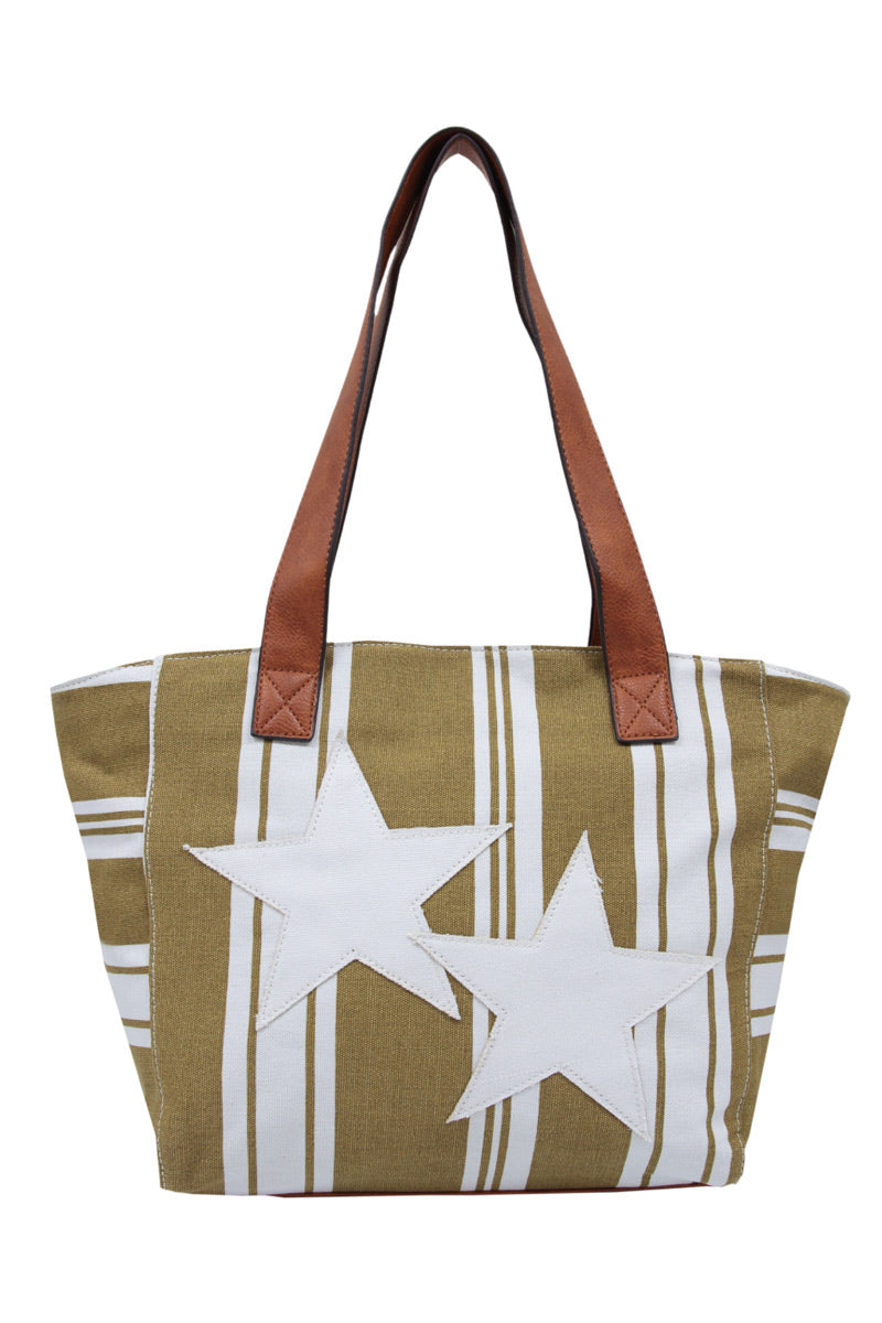 Star & Stripes Canvas Tote Bag