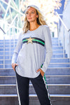 Gold Star With Stripes Long Sleeve Tee