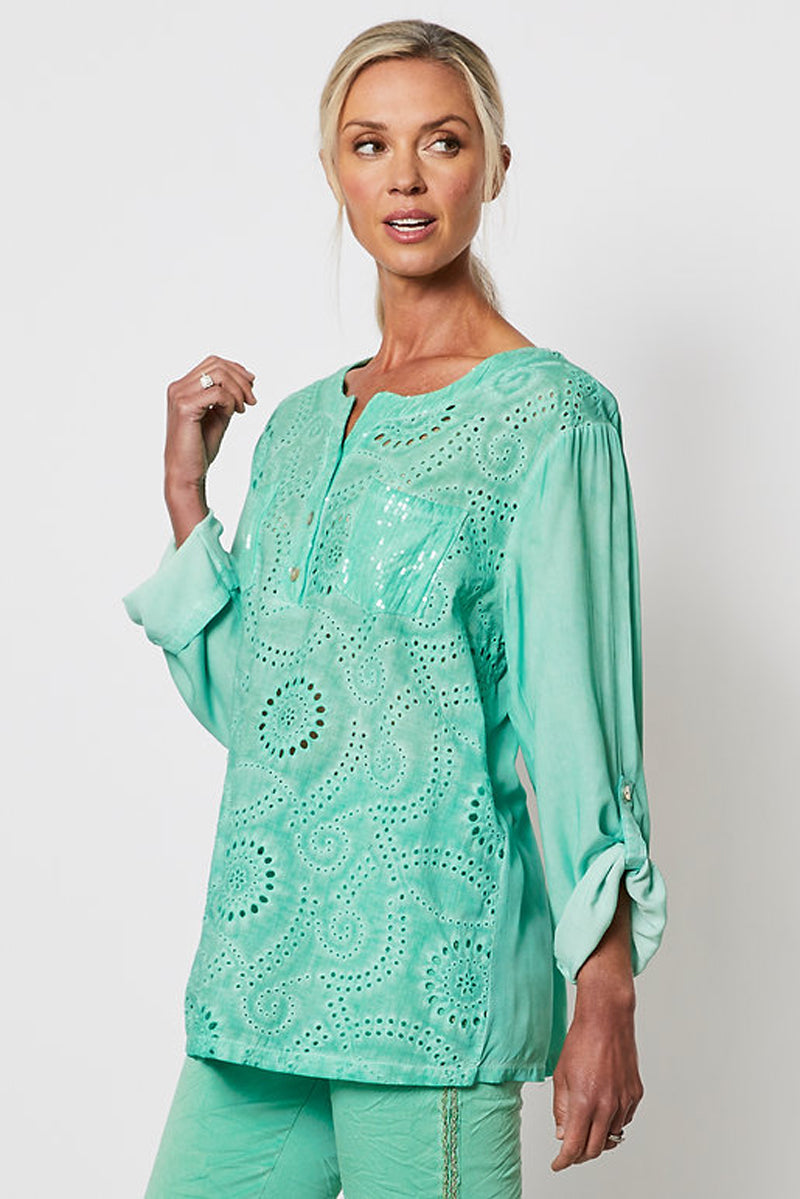 Broderie Front Shirt