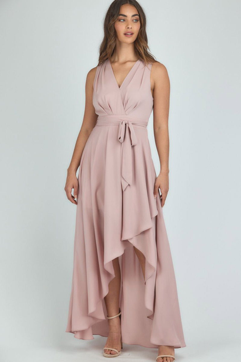 Pleated Front Detail Midi Dress