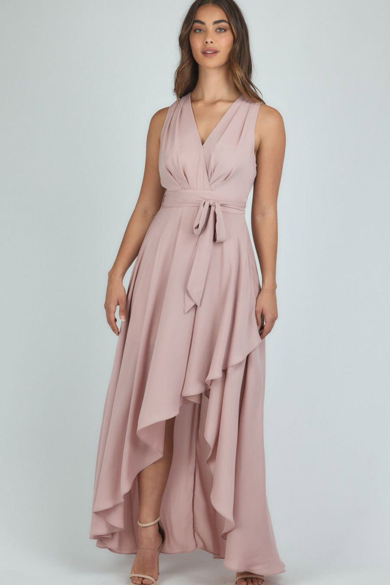 Pleated Front Detail Midi Dress