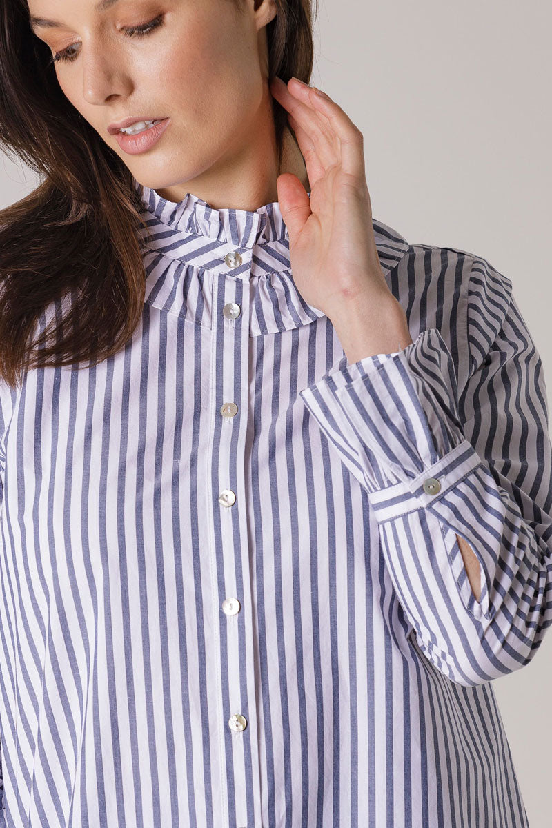 Frilled Stripe Shirt